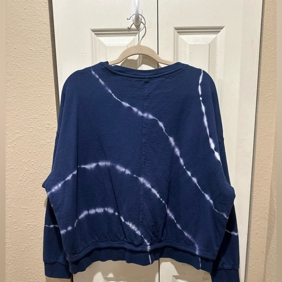 Athleta Sundown Sweatshirt Navy Blue Eclipse Tie Dye , size XL - Picture 3 of 5